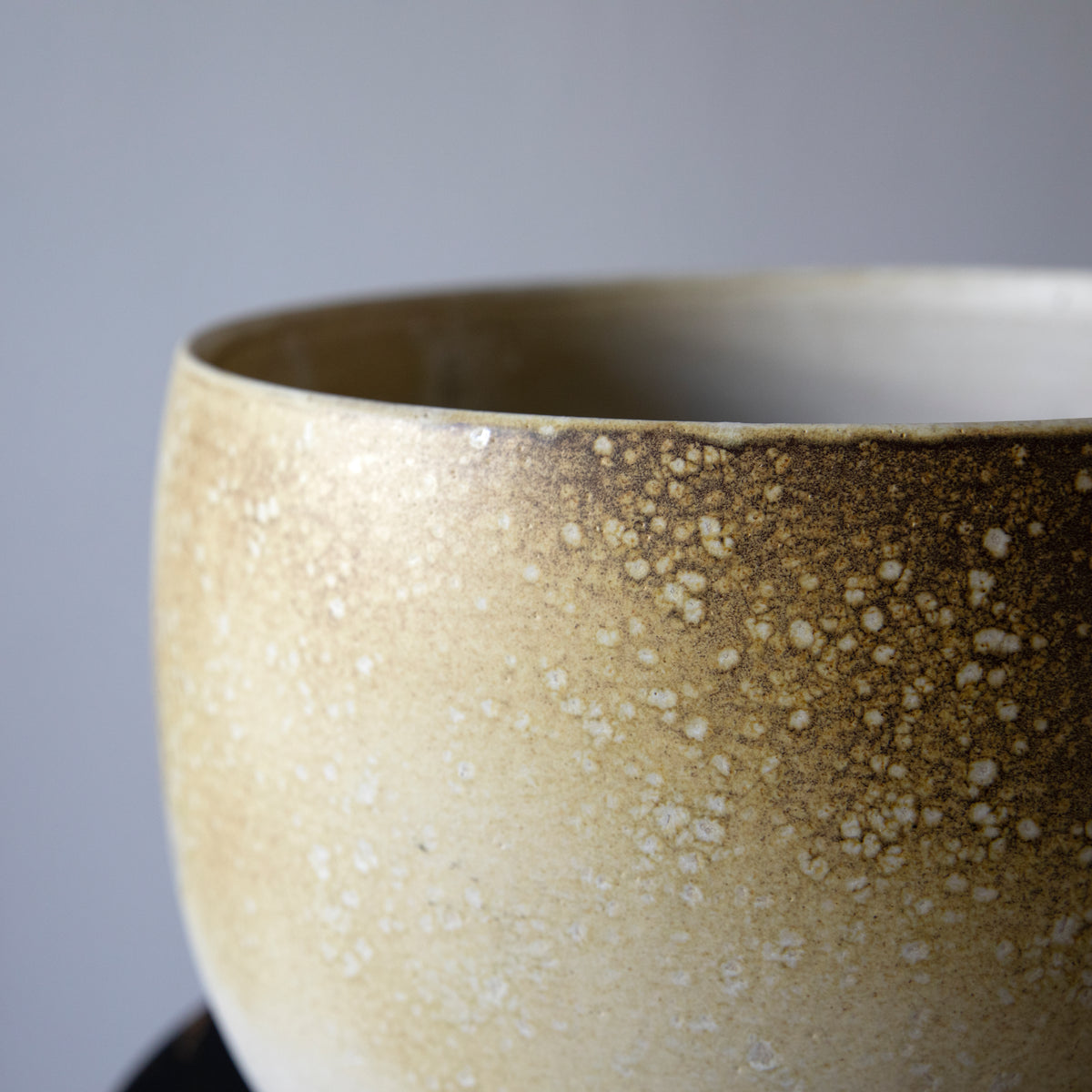 Large Planter / White & Yellow Glaze