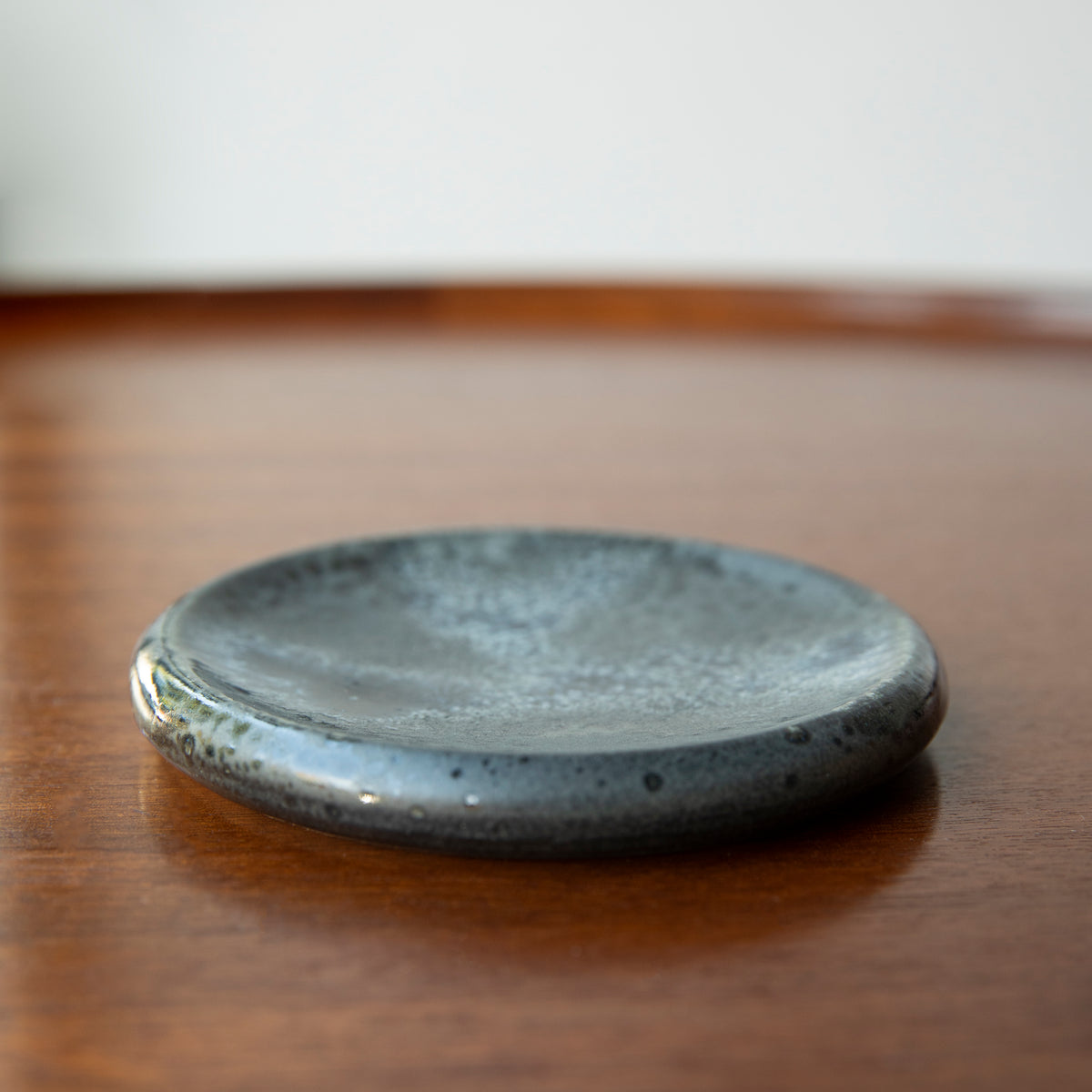 Small Rimmed Plate / Black / Shape #2, Glaze E