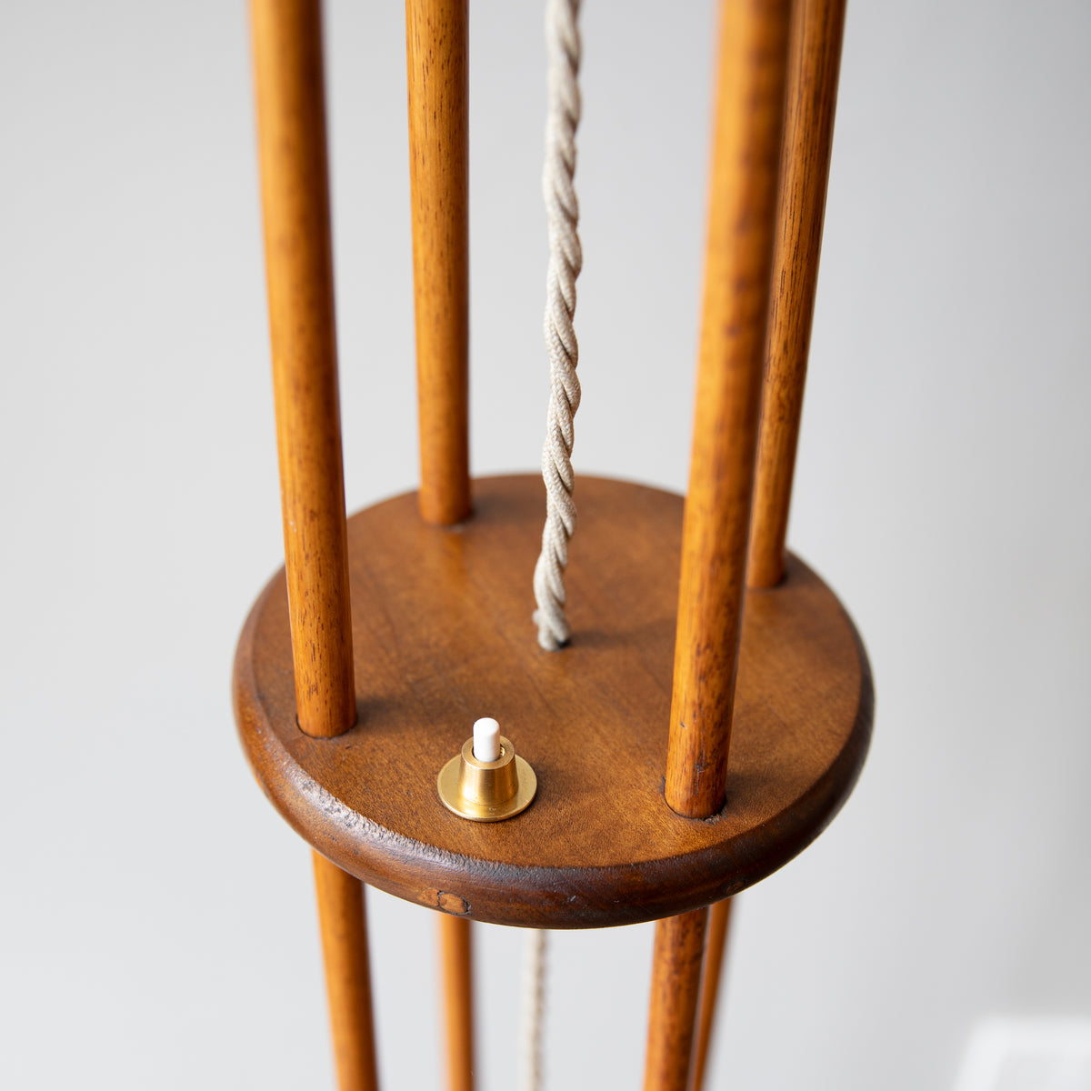 Unique Modernist Wooden Floor Lamp / England, C. 1951
