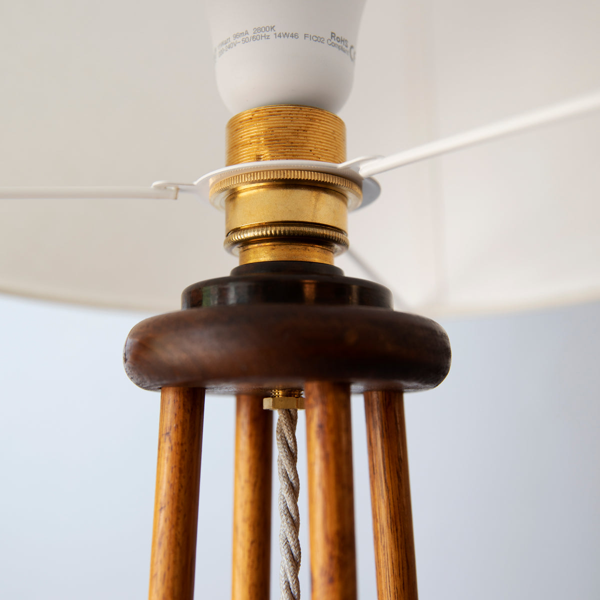 Unique Modernist Wooden Floor Lamp / England, C. 1951