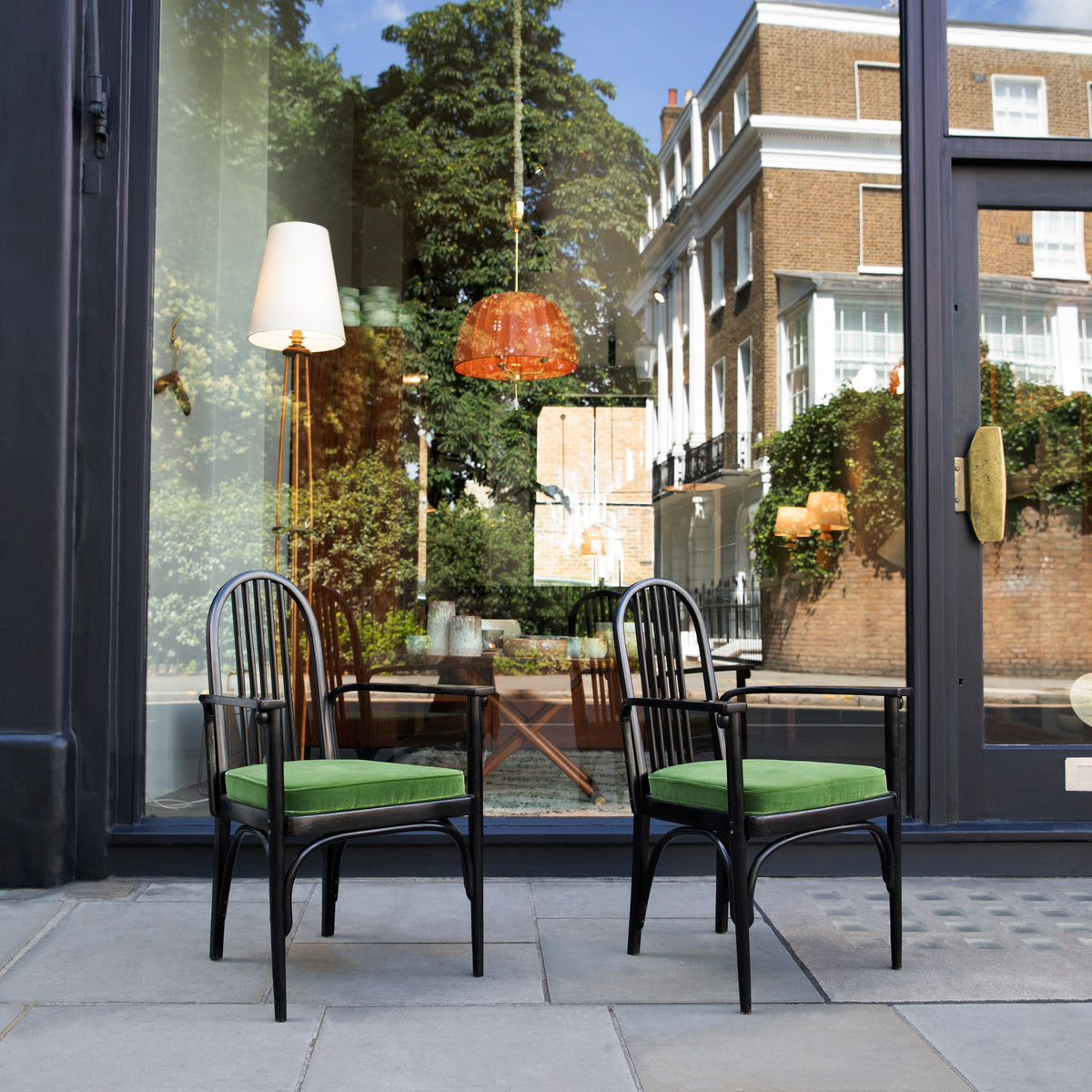 A Pair of Black Lacquered Bentwood Armchairs / J & J Kohn / Circa 1910