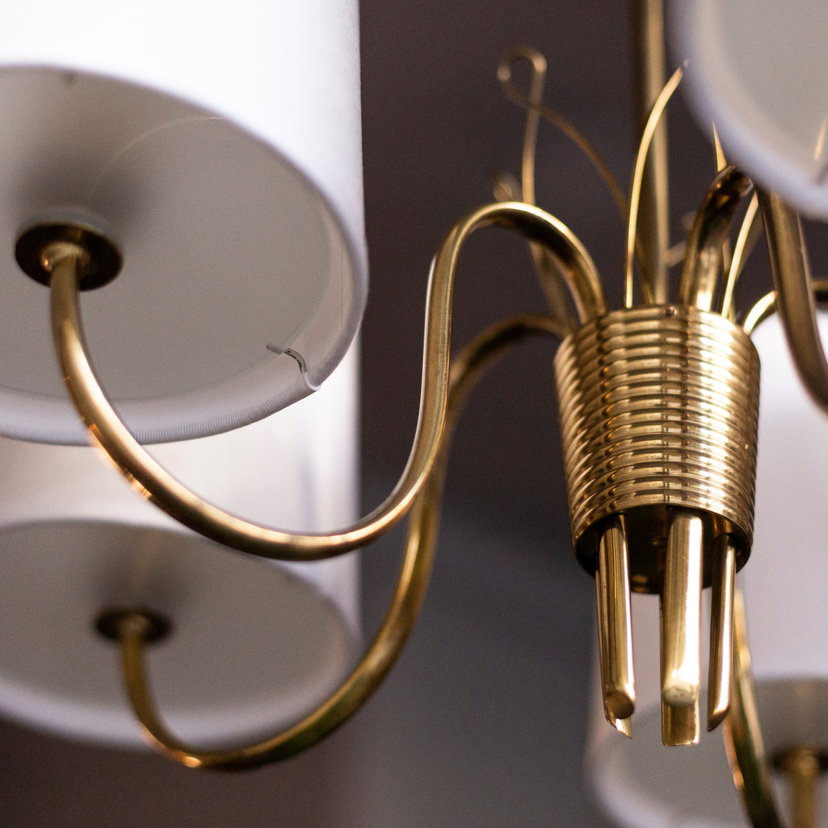 Model 9031 Five-Arm Chandelier / Paavo Tynell, Finland, 1940s
