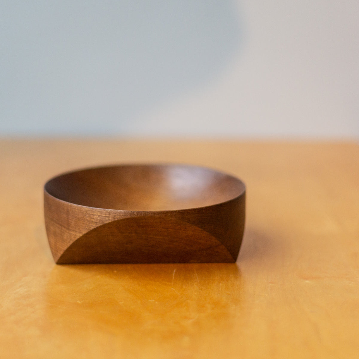 Geometrically Carved Teak Medium Bowl