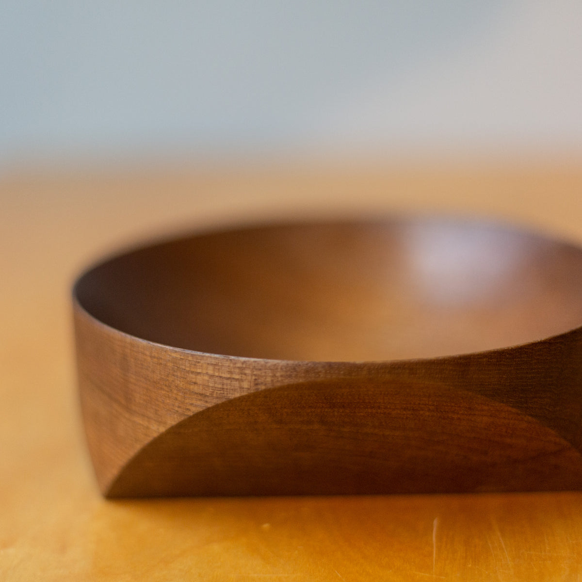Geometrically Carved Teak Medium Bowl