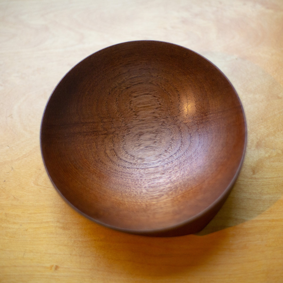 Geometrically Carved Teak Medium Bowl