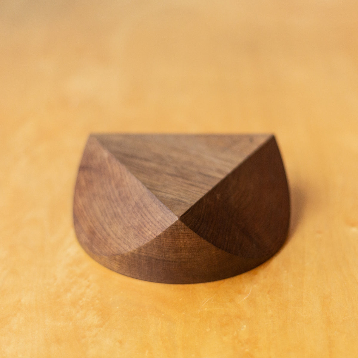 Geometrically Carved Teak Medium Bowl