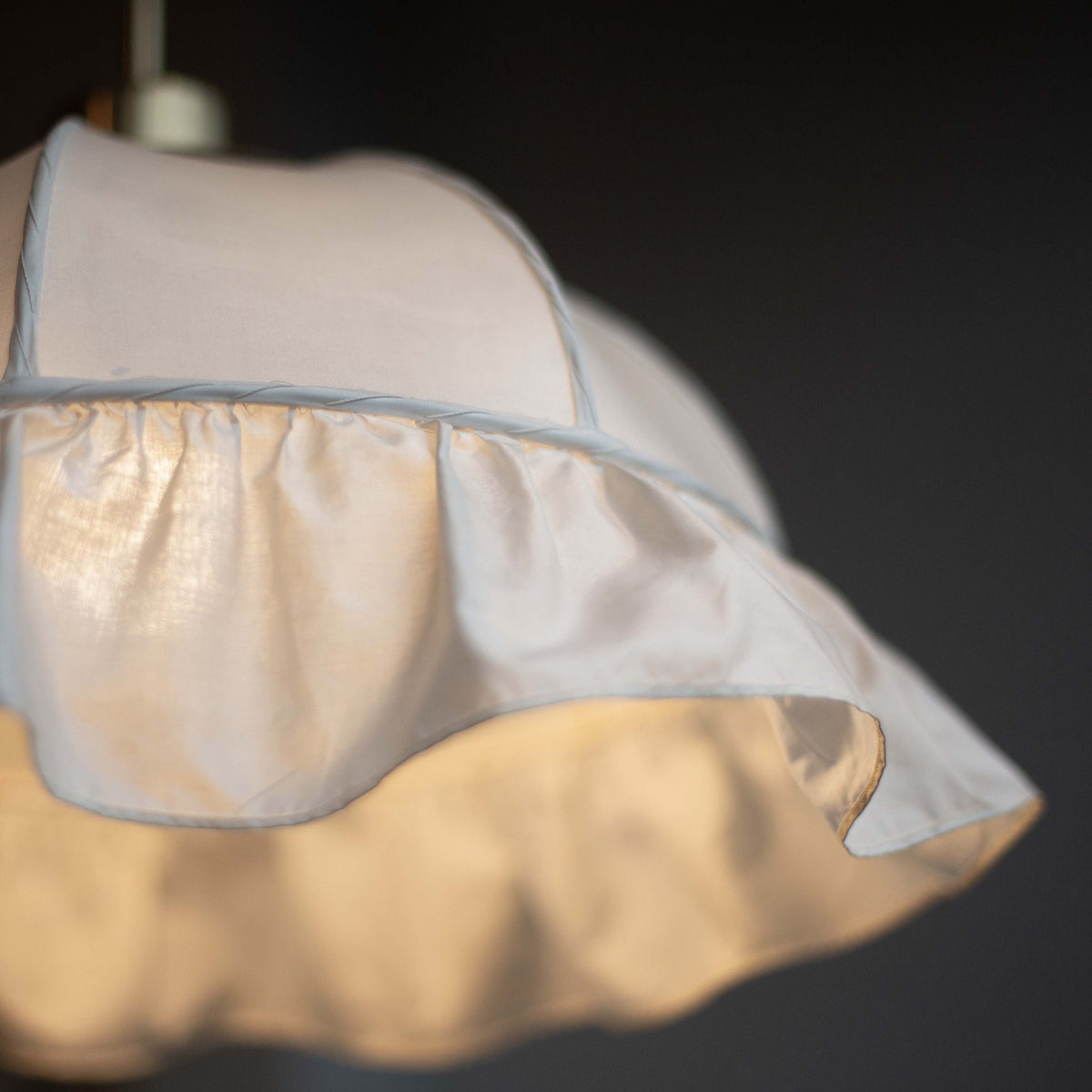 Rare Brass & Textile Pendant Light / Josef Frank, 1950s