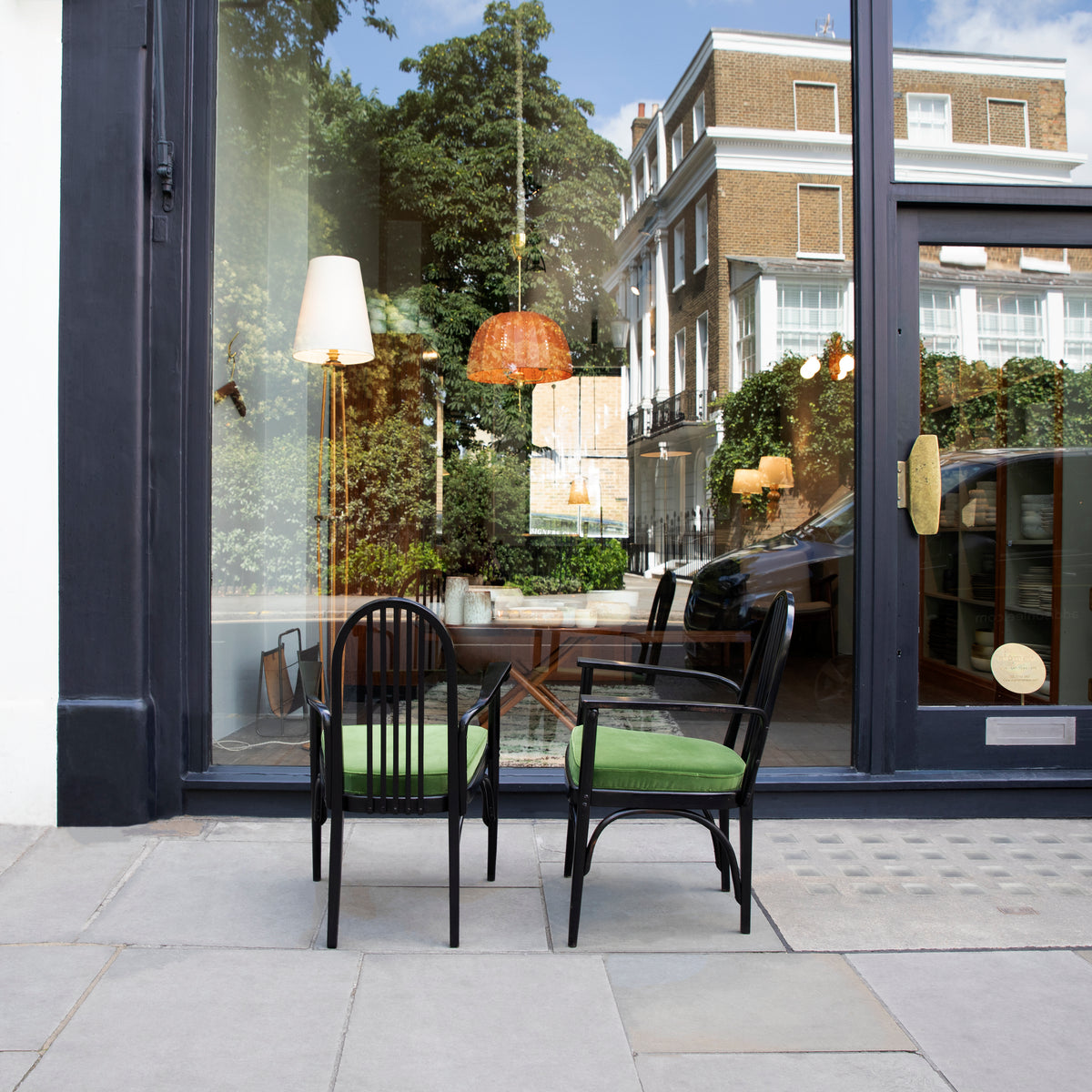 A Pair of Black Lacquered Bentwood Armchairs / J & J Kohn / Circa 1910