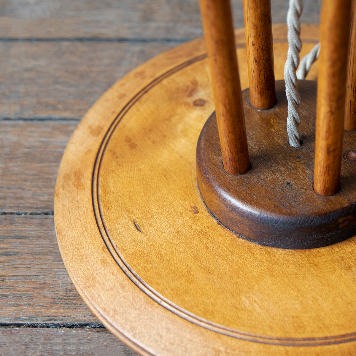 Unique Modernist Wooden Floor Lamp / England, C. 1951
