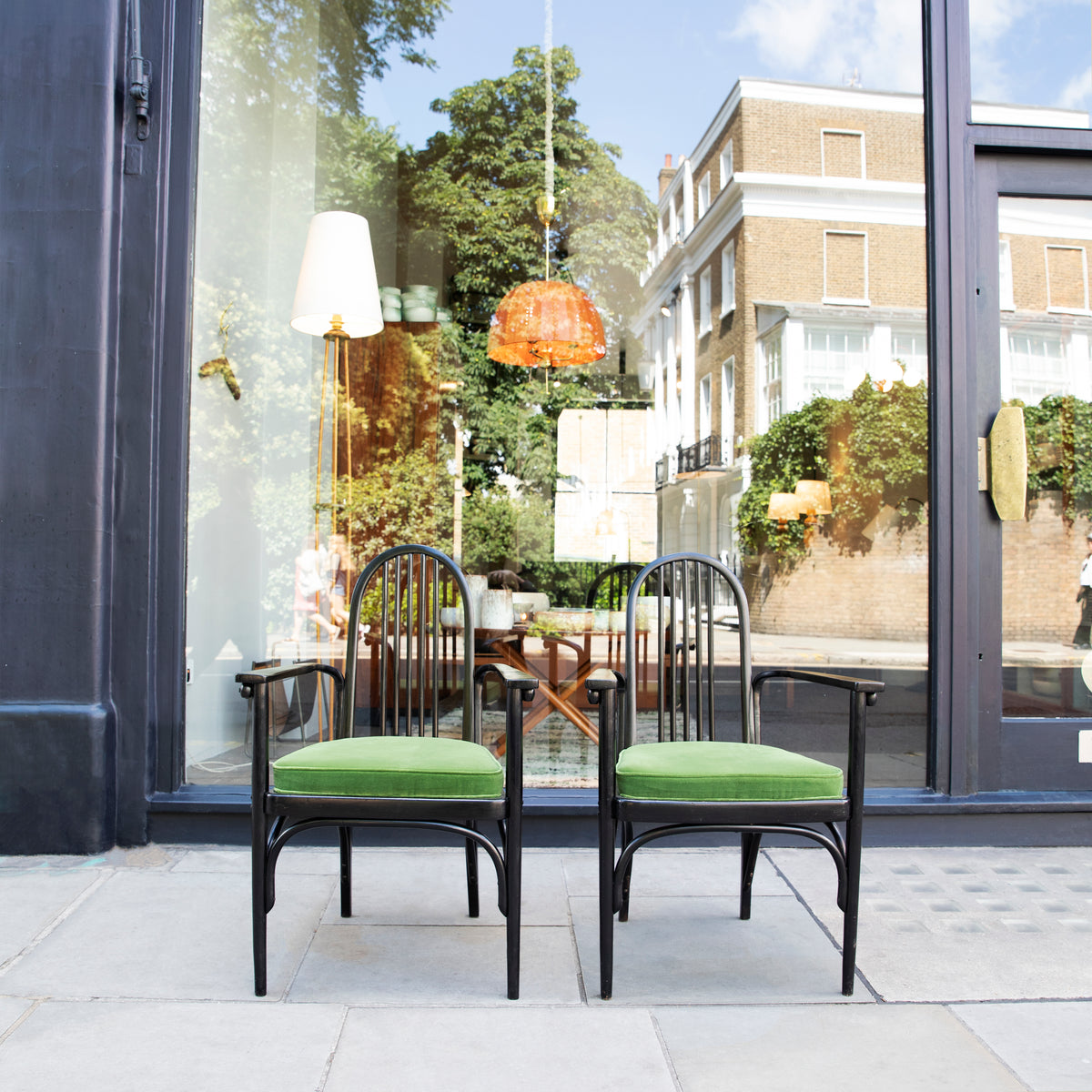 A Pair of Black Lacquered Bentwood Armchairs / J & J Kohn / Circa 1910