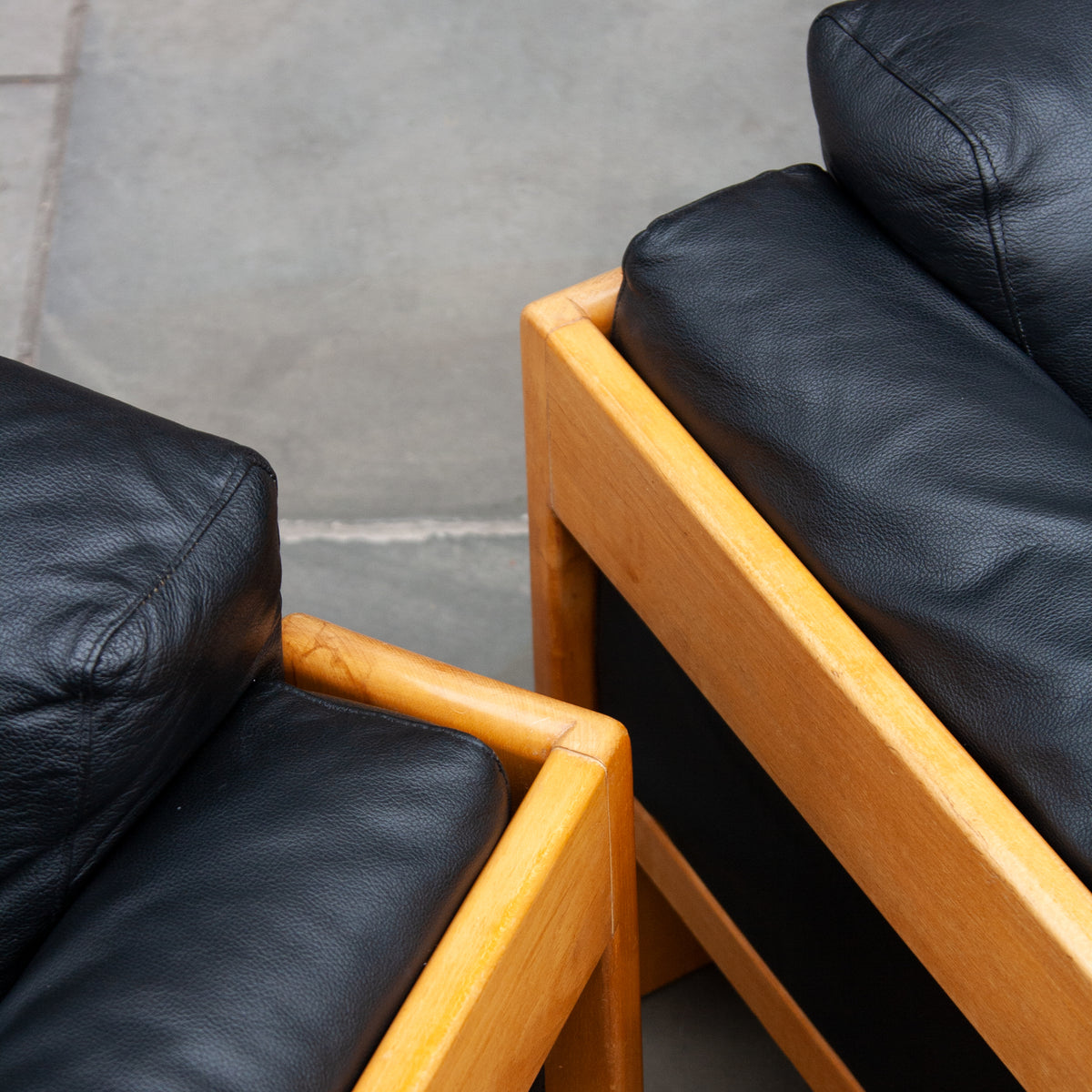 A Pair of Beech 'Bastiano' Lounge Chairs / Afra & Tobia Scarpa, 1960