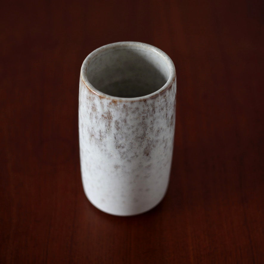 Brush Pot Vase / White & Mauve Glaze