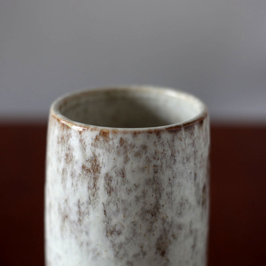 Brush Pot Vase / White & Mauve Glaze