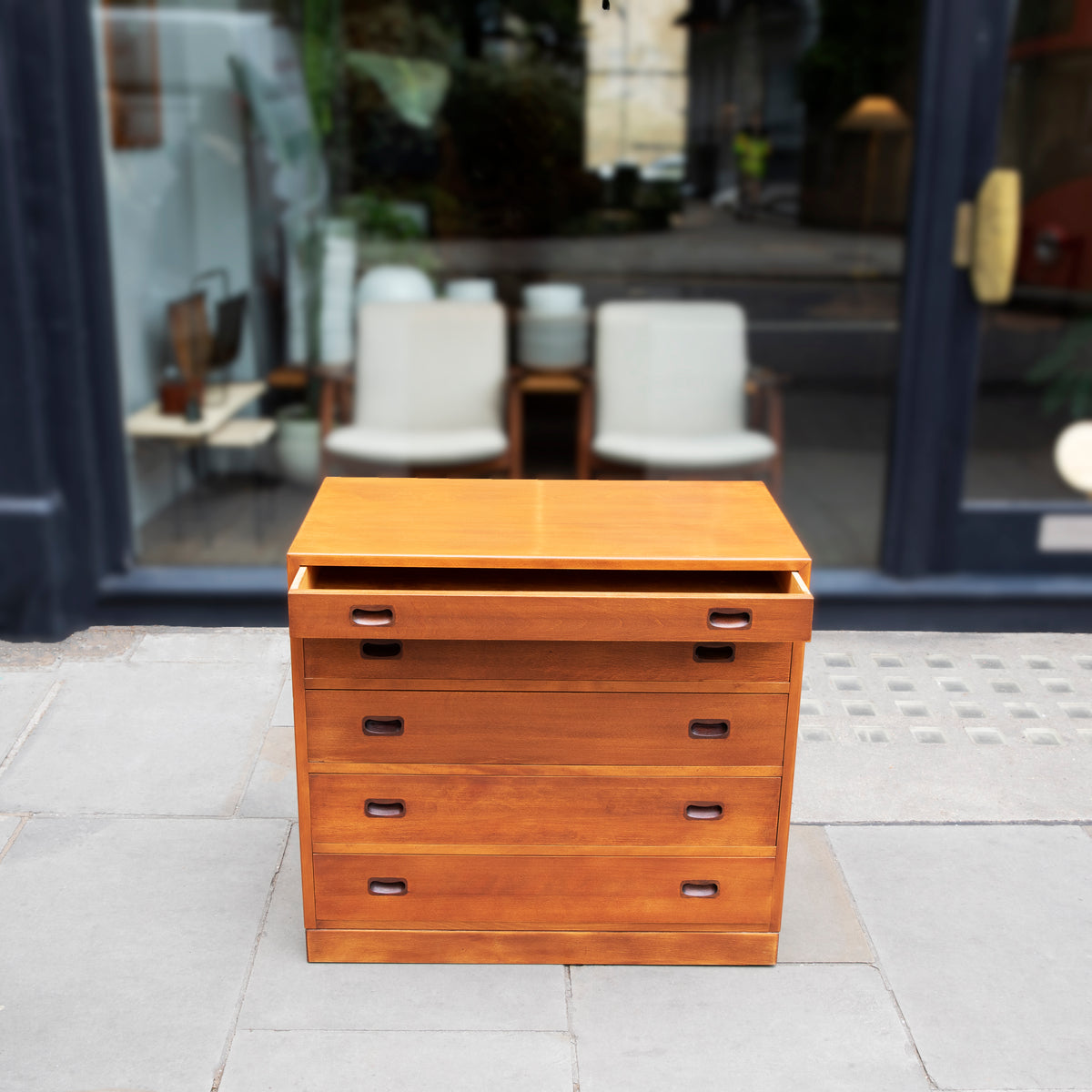 Elegant Beech Chest Of Drawers / Tove & Edvard Kindt-Larsen