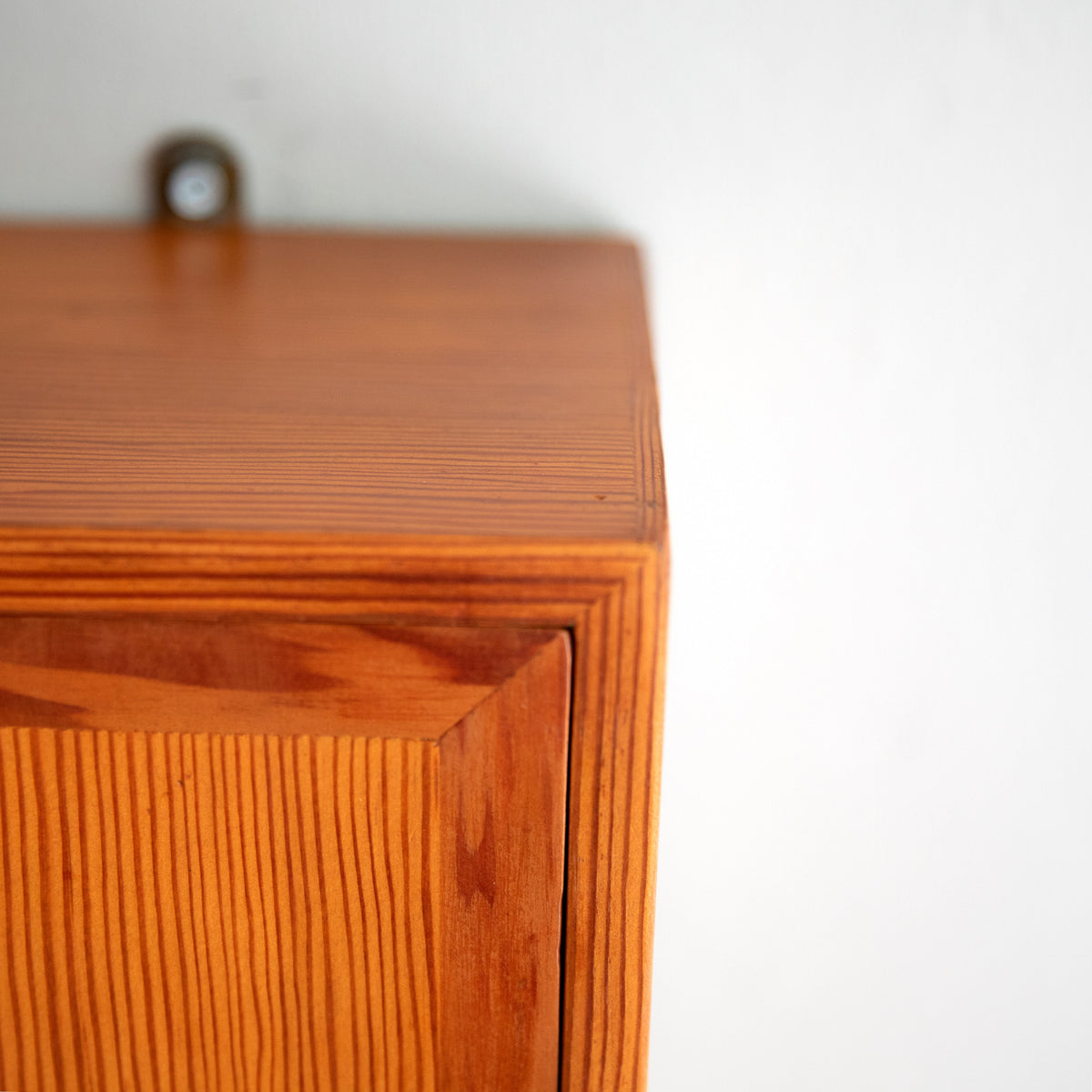 Oregon Pine & Brass Vanity Mirror Cabinet / Denmark, 1960s.
