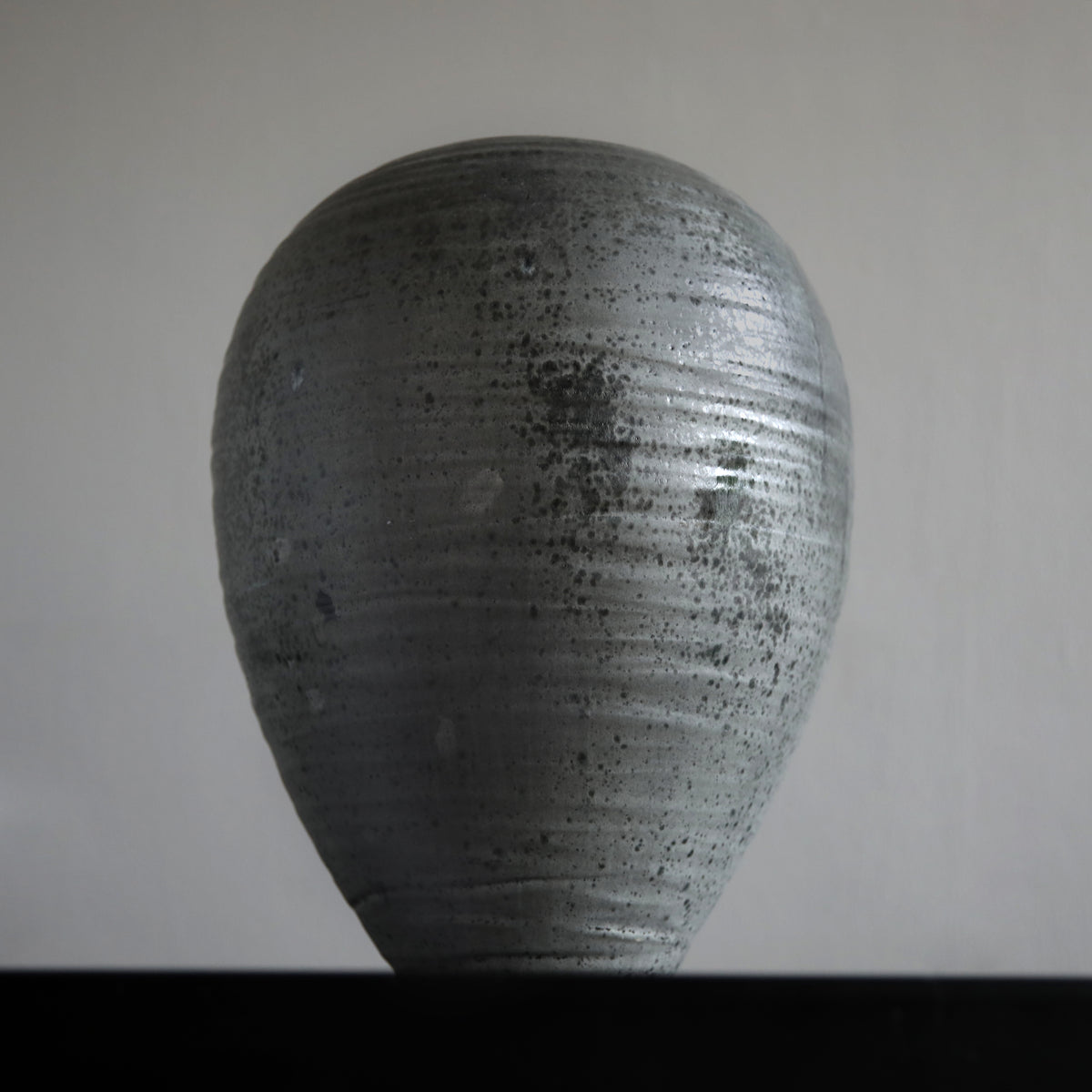 Textured Large Baluster Shaped Urn / Granite Glaze