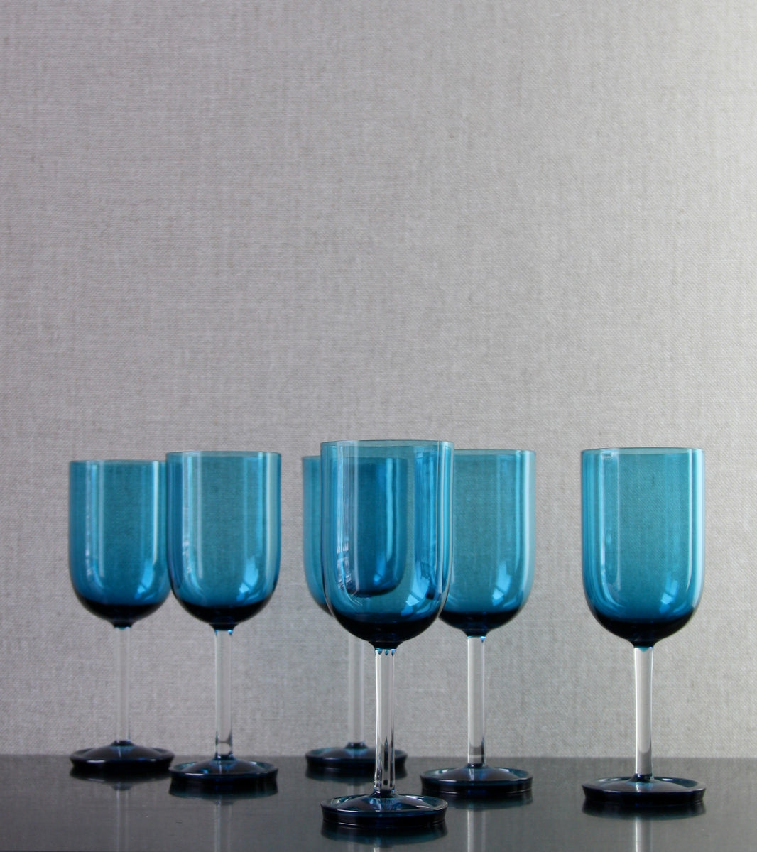 Turquoise "Harlekiini: Vinejug" & 6 Glasses [Model 1744] / Nanny Still, 1958