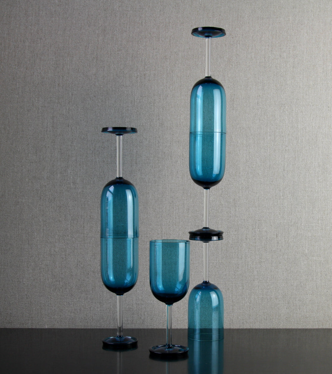 Turquoise "Harlekiini: Vinejug" & 6 Glasses [Model 1744] / Nanny Still, 1958