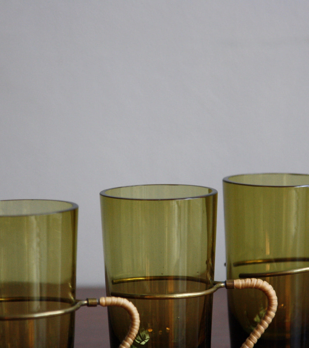 Set of Six Brass Handled Glasses / Carl Auböck