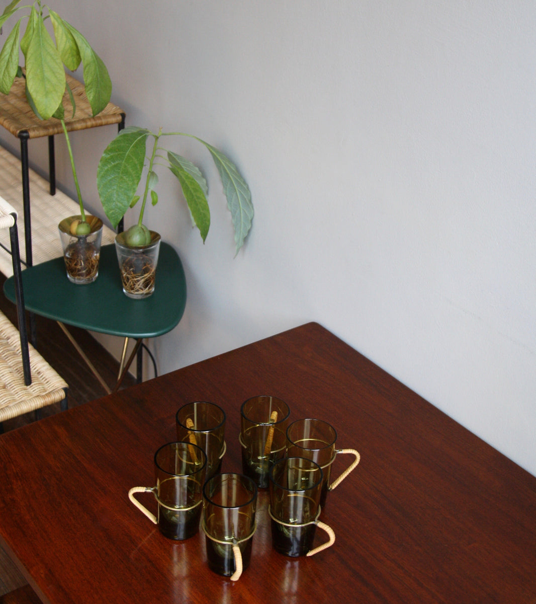 Set of Six Brass Handled Glasses / Carl Auböck