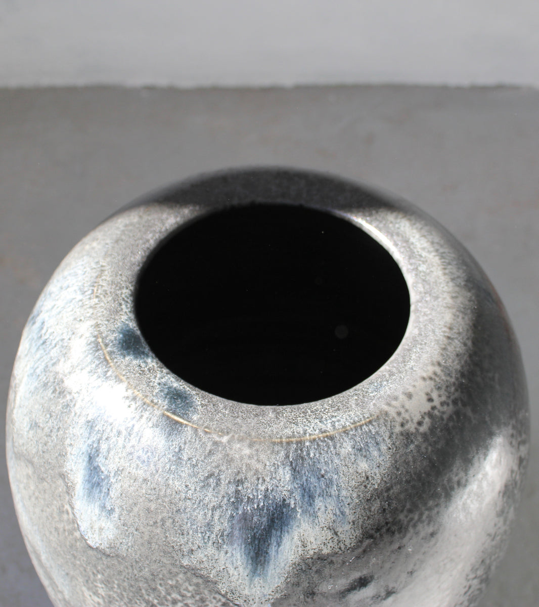 Substantial Bulbous Floor Vase <br> Black Glaze