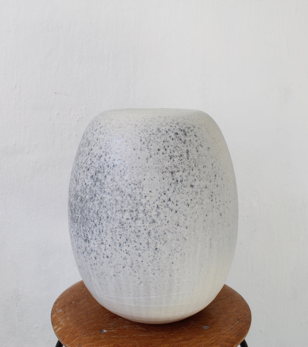 Large Bulbous Vase <br> Stone Blue Glaze