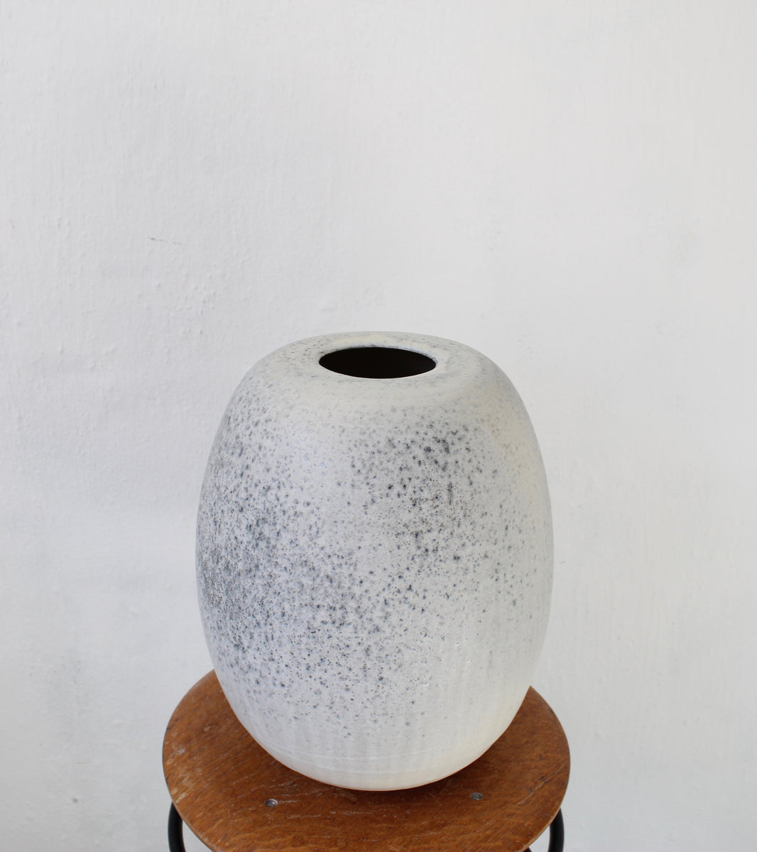 Large Bulbous Vase <br> Stone Blue Glaze