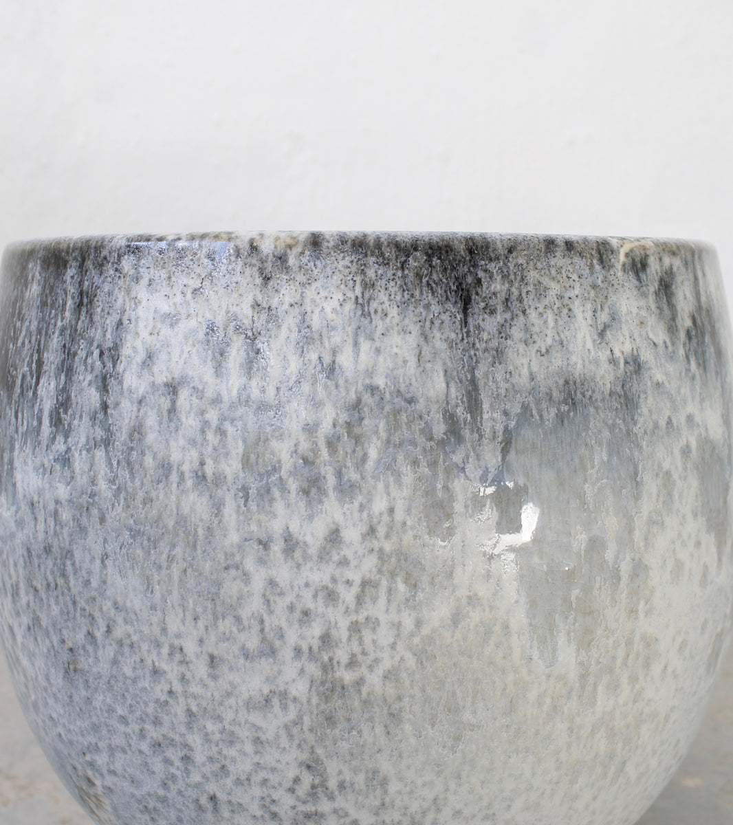 Large Planter <br> Stone & Blue Glaze