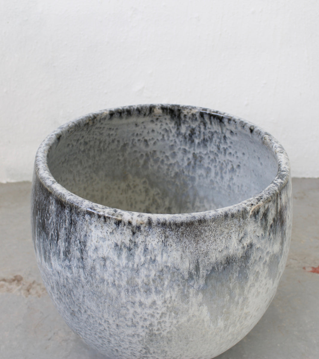 Large Planter <br> Stone & Blue Glaze