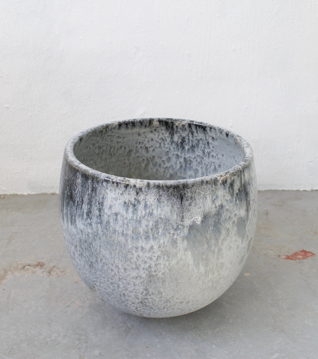 Large Planter <br> Stone & Blue Glaze