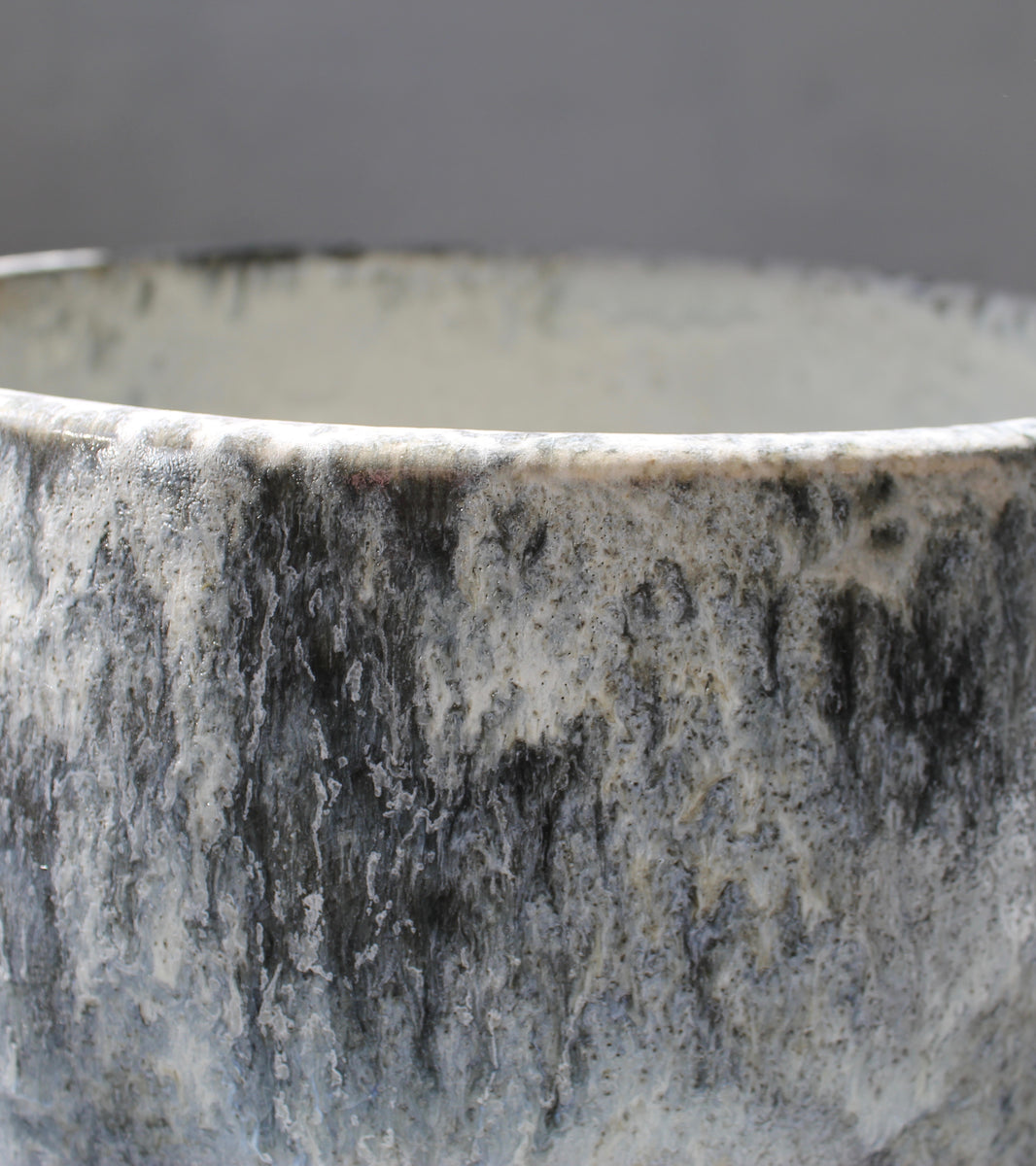 Large Planter <br> Stone & Blue Glaze