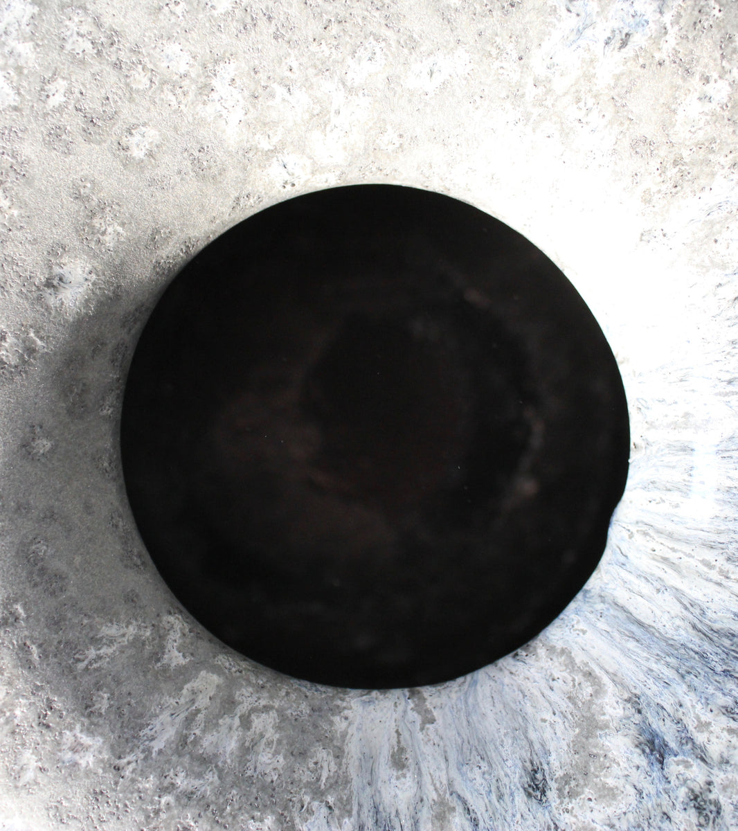 Doughnut Shaped Vase <br> Granite & Blue Glass Glaze