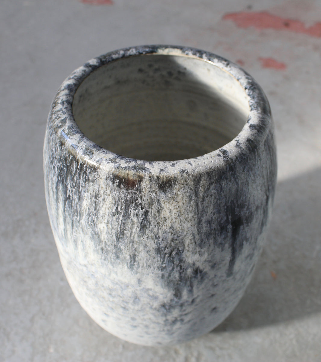 Tall Ovoid Vase <br> Deep Blue Glaze