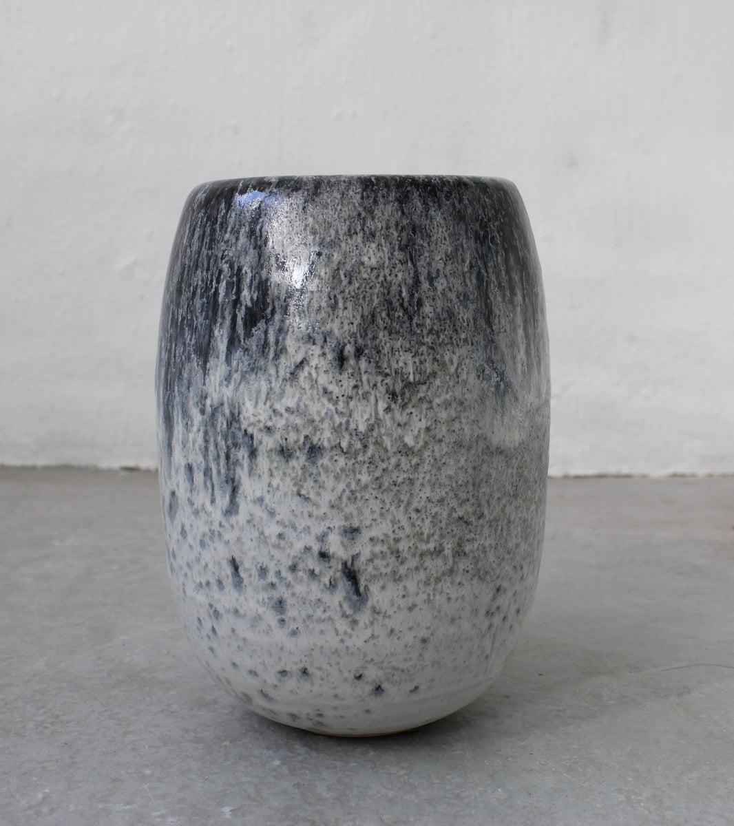 Tall Ovoid Vase <br> Deep Blue Glaze