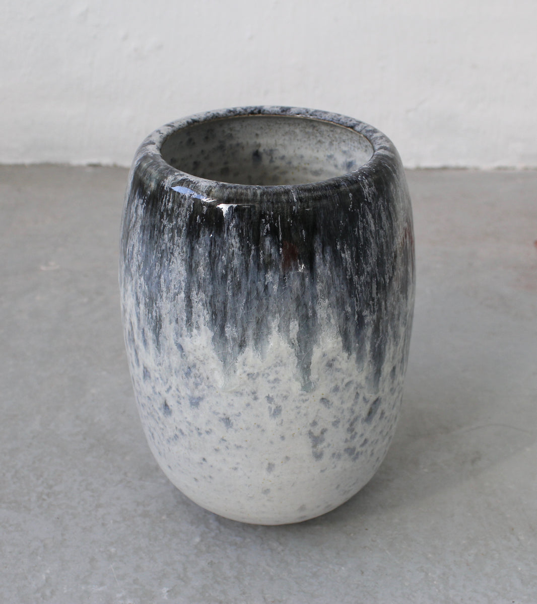 Tall Ovoid Vase <br> Deep Blue Glaze