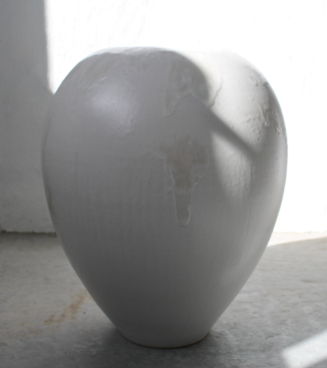Very Large, Broad-Shouldered Baluster Vase <br>Ivory Glaze