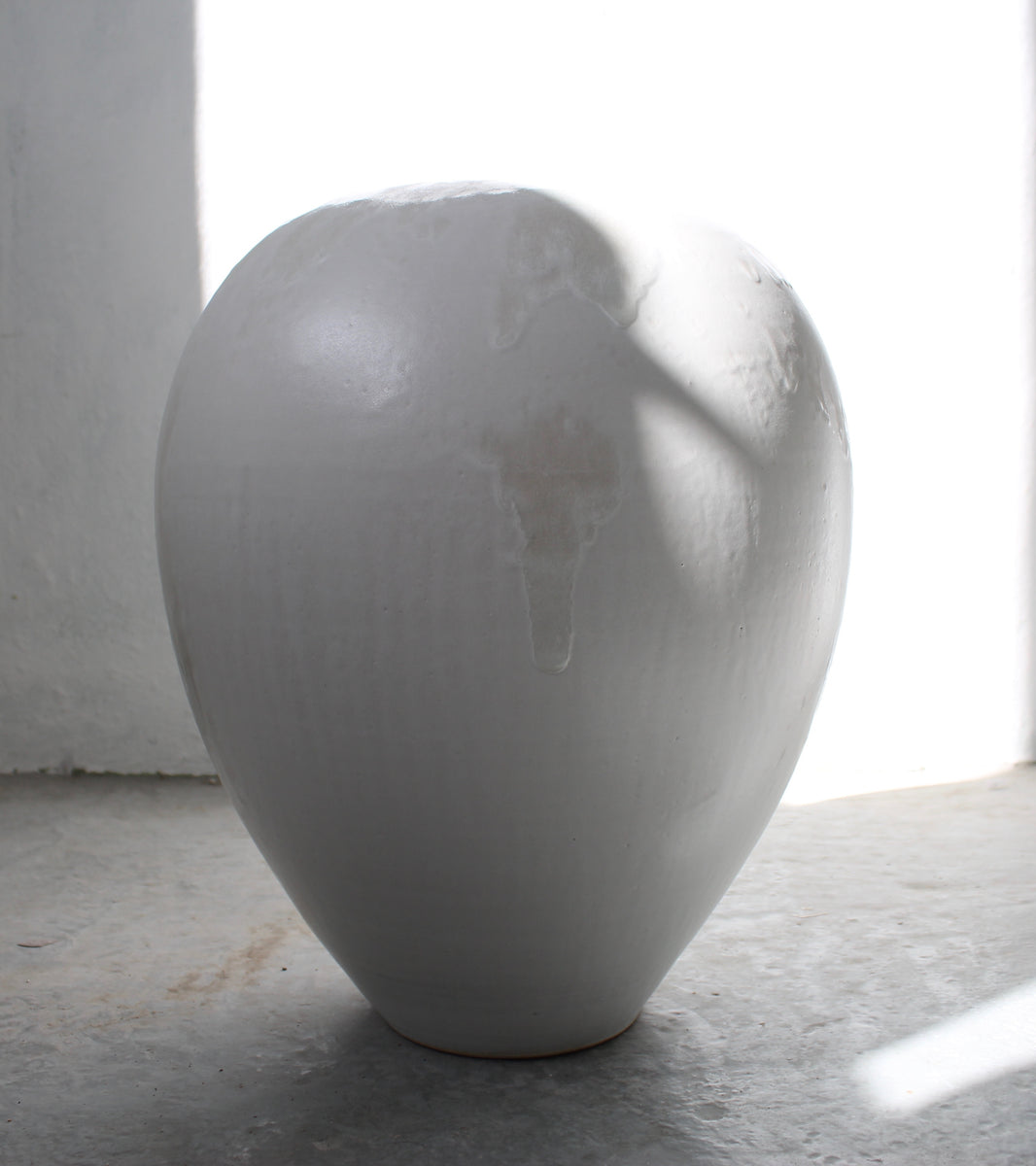 Very Large, Broad-Shouldered Baluster Vase <br>Ivory Glaze