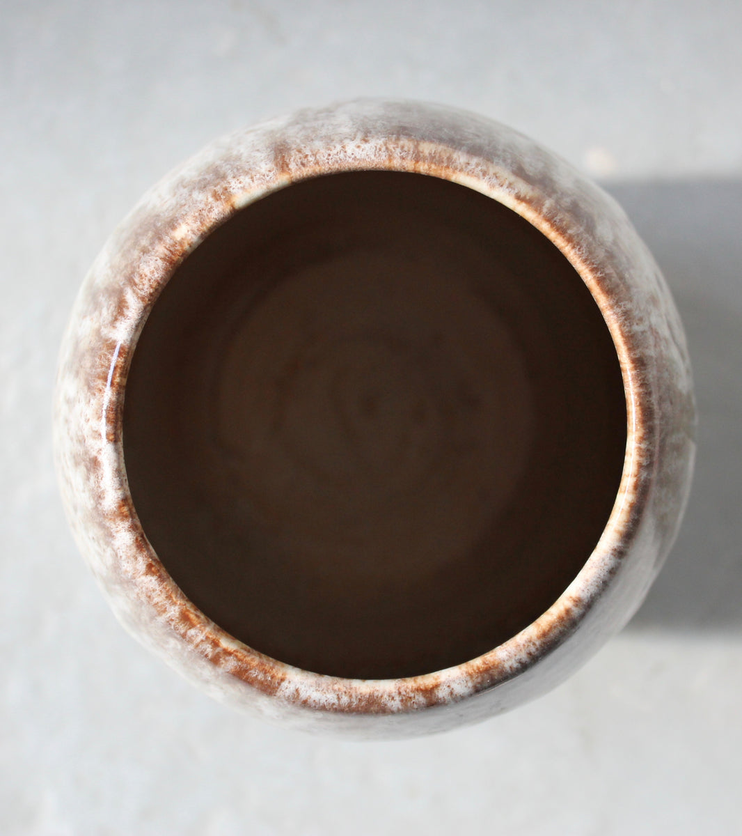 Conical Vase / White & Mauve Glaze