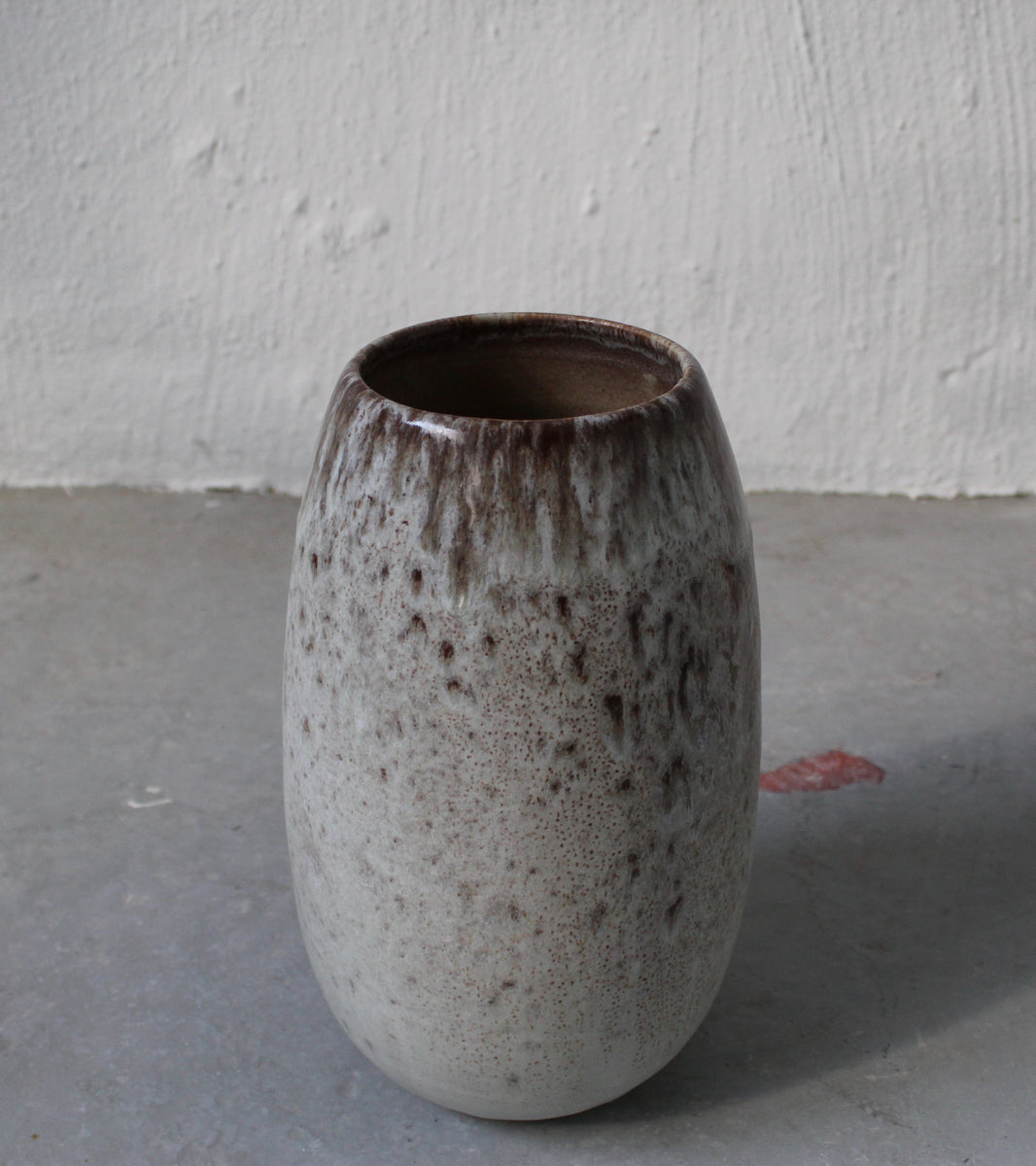 Conical Vase / White & Mauve Glaze