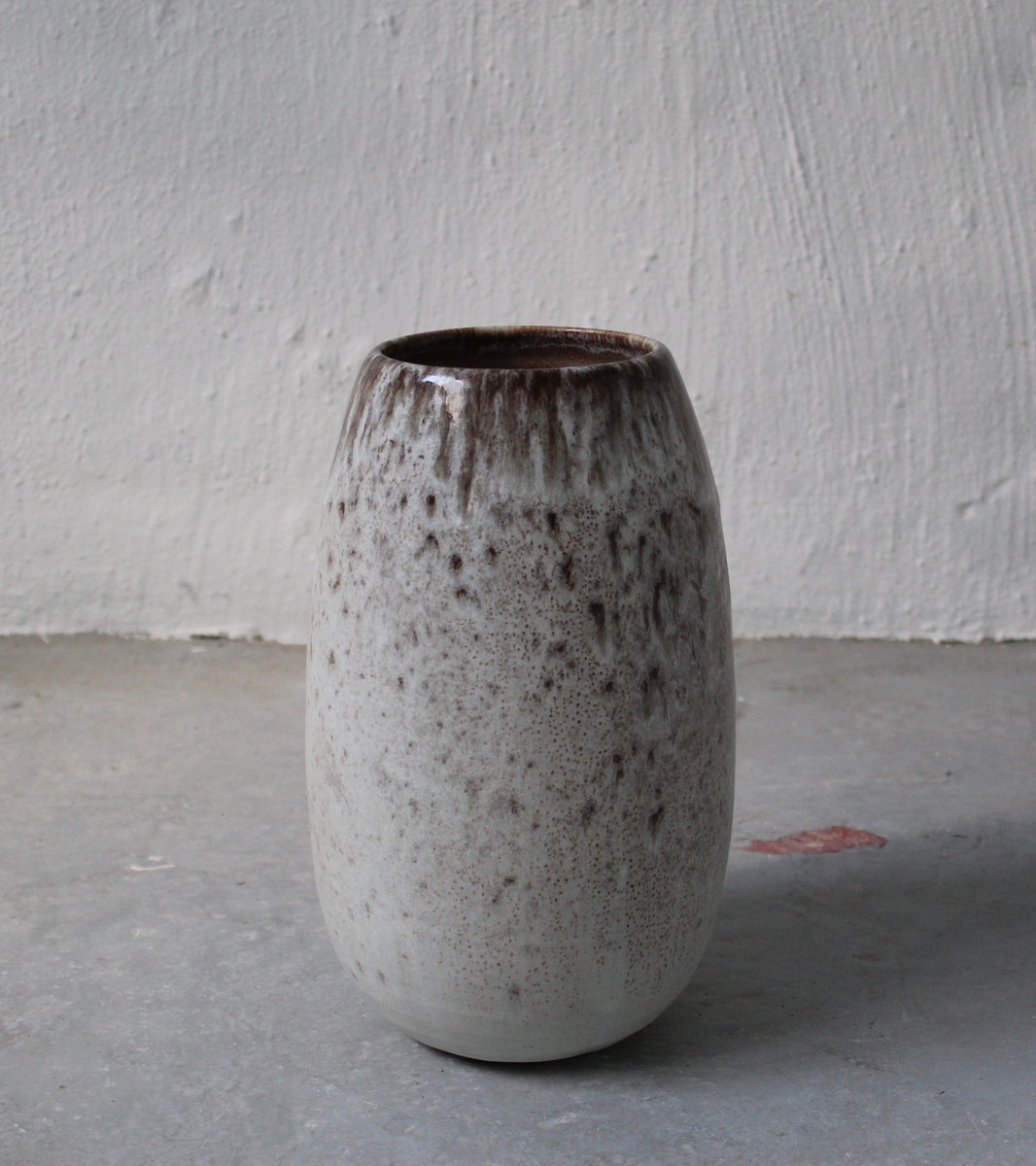 Conical Vase / White & Mauve Glaze