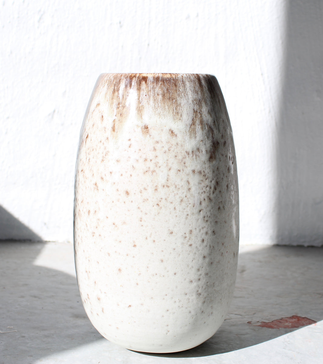 Conical Vase / White & Mauve Glaze