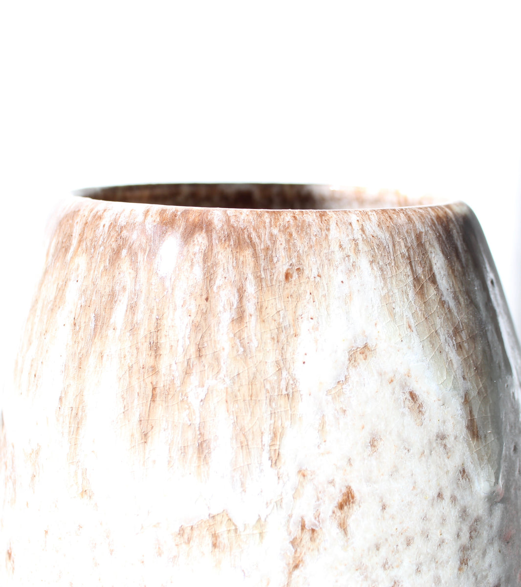 Conical Vase / White & Mauve Glaze