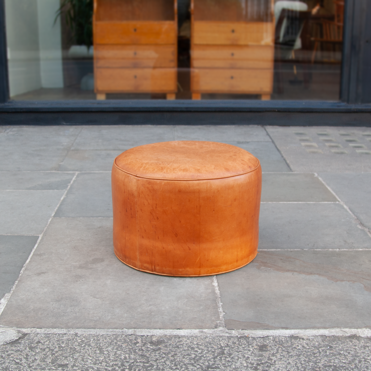 Leather Pouffe by Ivan Schlechter