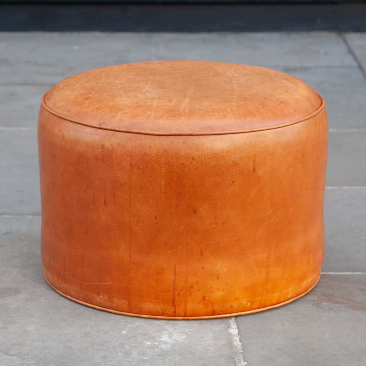 Leather Pouffe by Ivan Schlechter