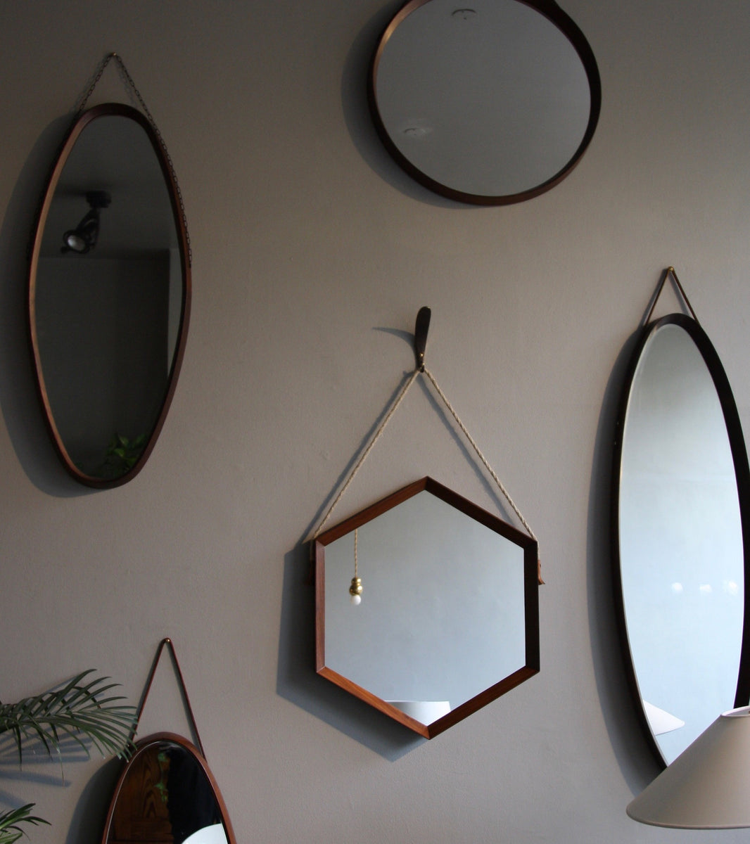 Hexagonal Teak Mirror, / Denmark, C. 1950