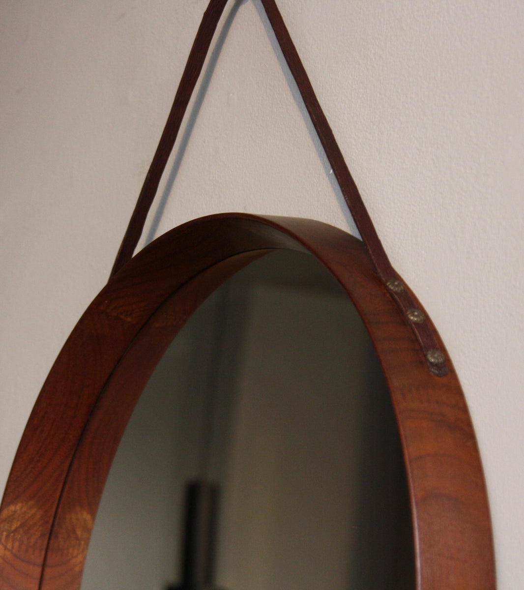 Round Teak Mirror, Denmark, C.1950