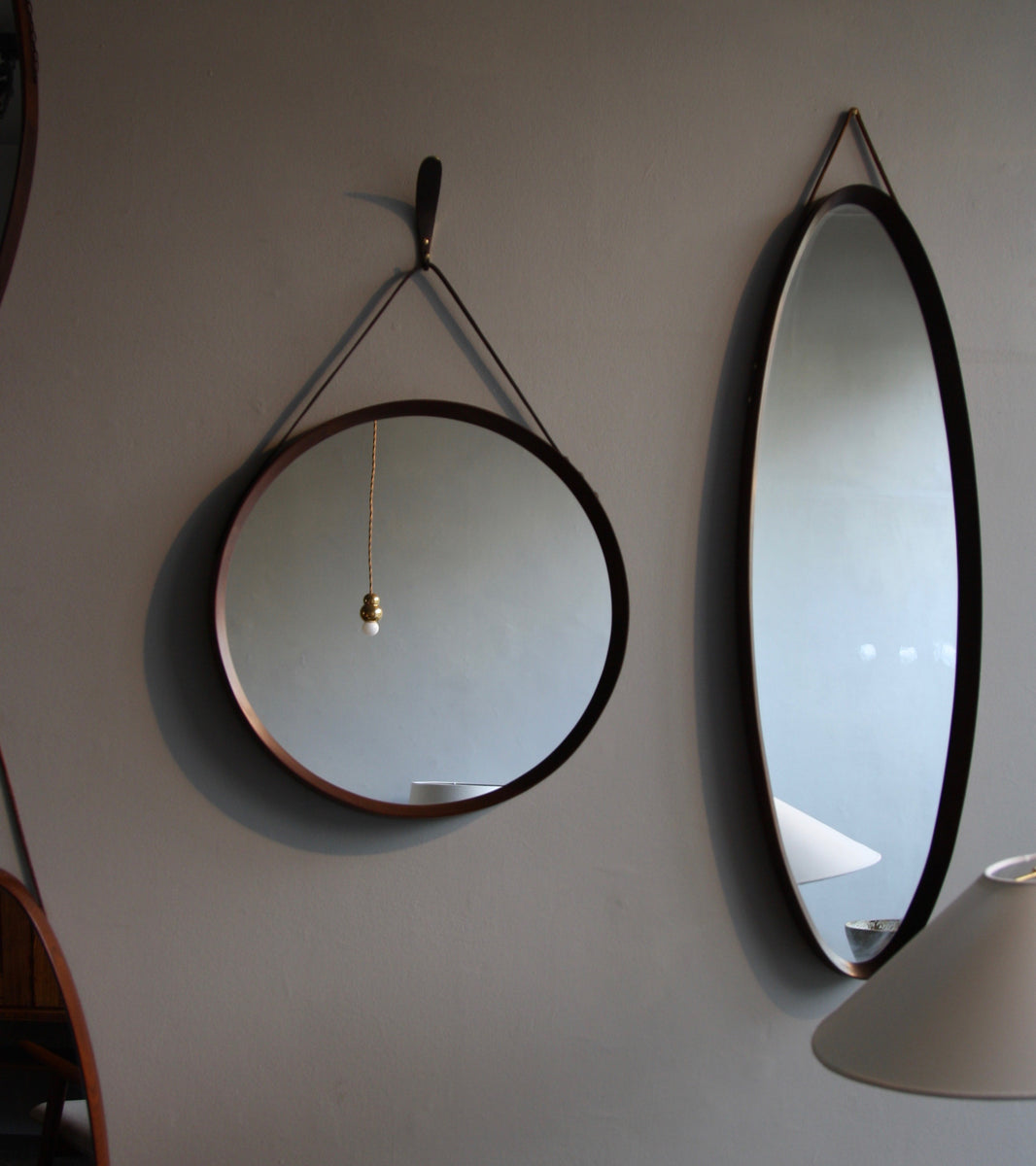 Scandinavian Round Teak Mirror, Denmark, C.1950