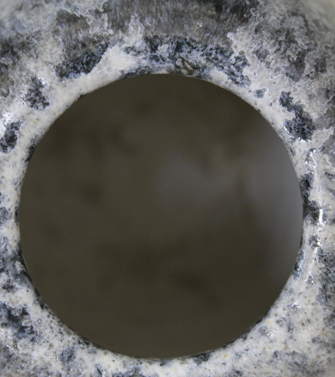Ovoid Vase <br> White & Blue Glaze