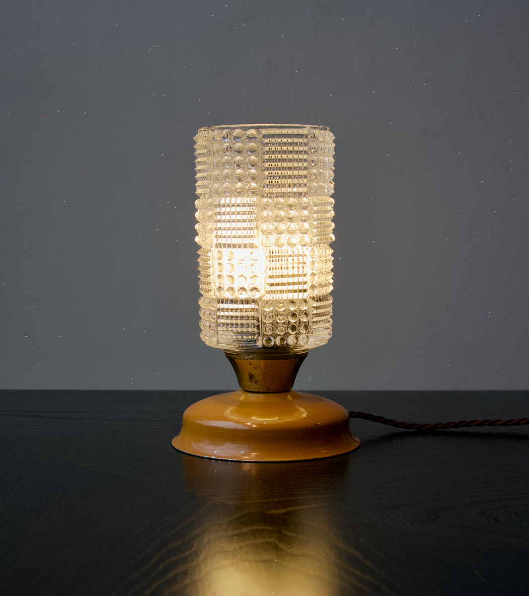 1960s Soviet Textured Glass Table Lamp