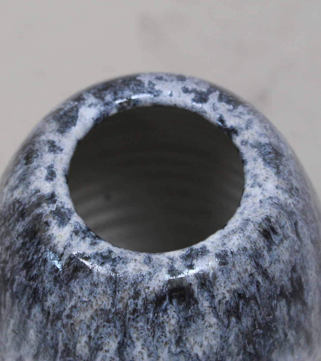 Ovoid Vase <br> White & Blue Glaze